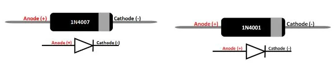 1N4001 VS 1N4007 Pinout