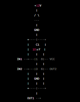 Circuit Diagram for An Audio Amplifier Using the TDA2822M IC